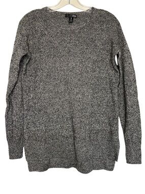 Aqua Women’s XS 100% Cashmere Marled Gray Crewneck Sweater